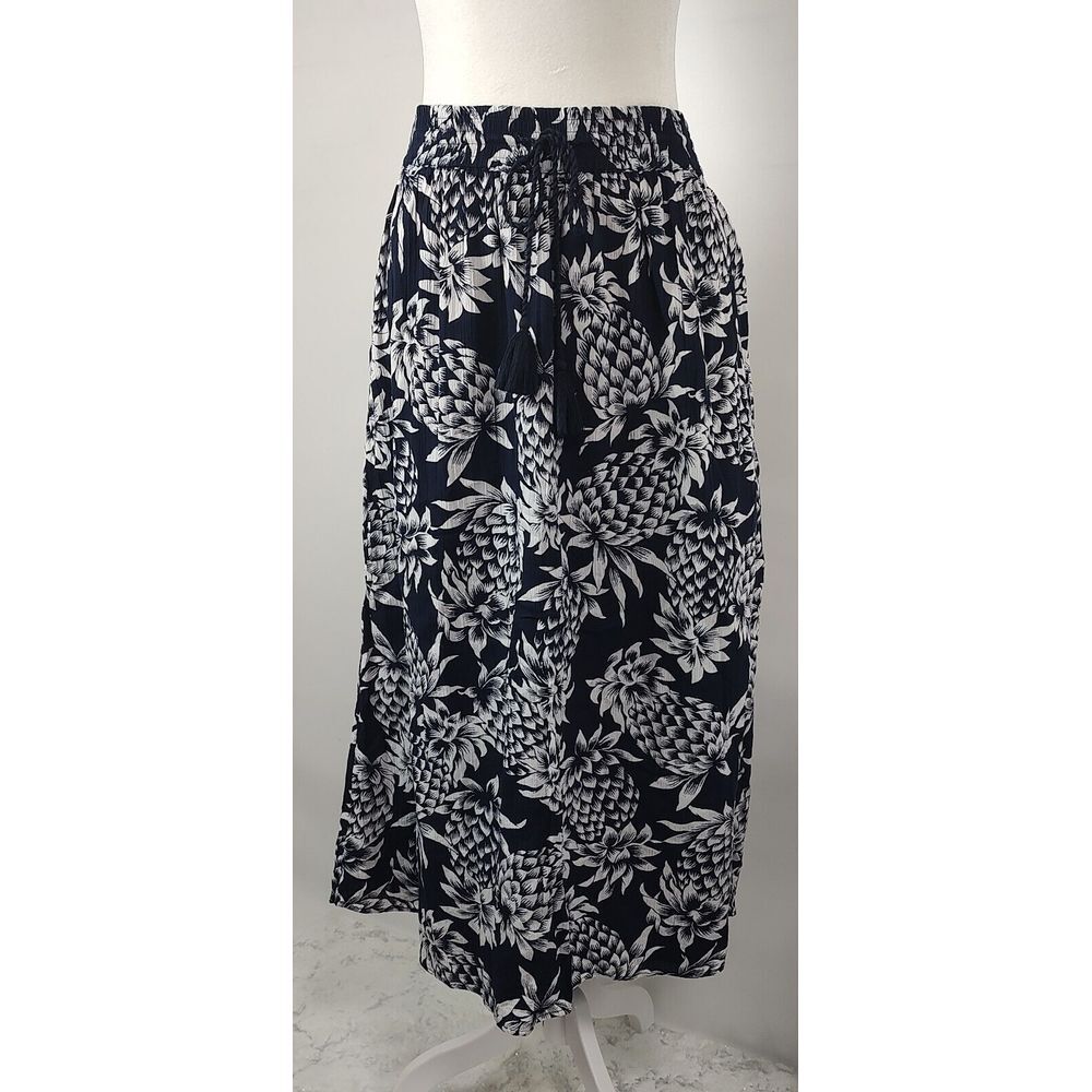 J Crew Pineapple Print Maxi Skirt Elastic Waist Flowy Comfy XS